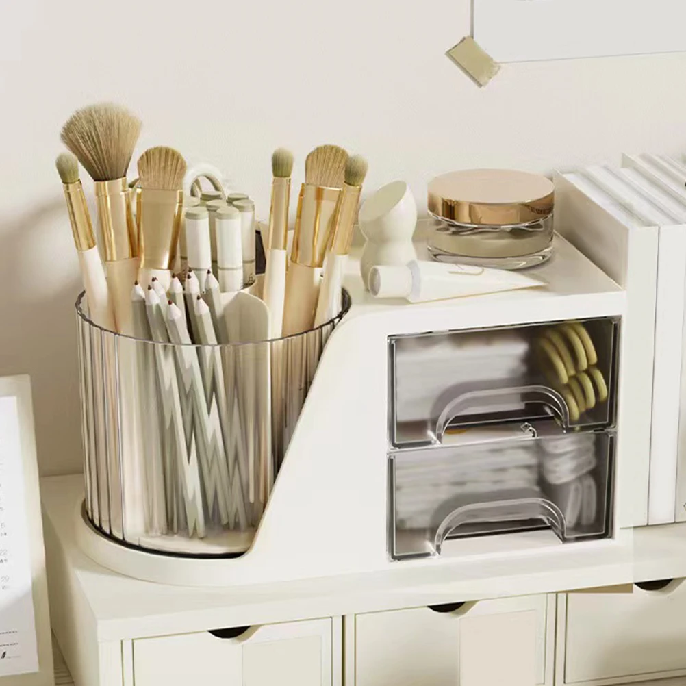 

Rotating Desk Organizer Drawer Sturdy PP Pet Material Desktop Storage Box for Office Files Stationery Study Room