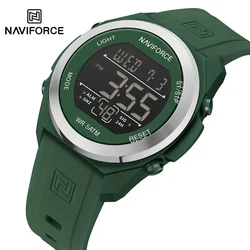 NAVIFORCE Men Digital Watch Military Sport Watches 50M Waterproof Stopwatch Hourly Alarm Silicone Strap Clock Relogio Masculino