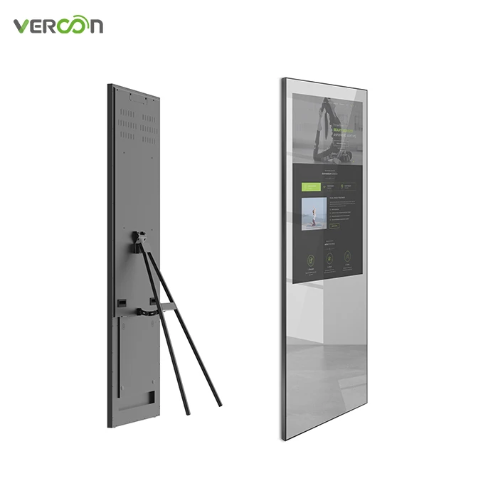 Vercon hot selling 43 inch touch screen gym workout mirror smart fitness interactive mirrors for gym Android OS