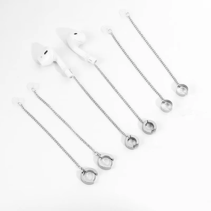 BoYuTe One Pair Earphone Anti-lost Ear Clip Chain Ear Cuff Titanium Steel Women Men Earrings Jewelry Accessories