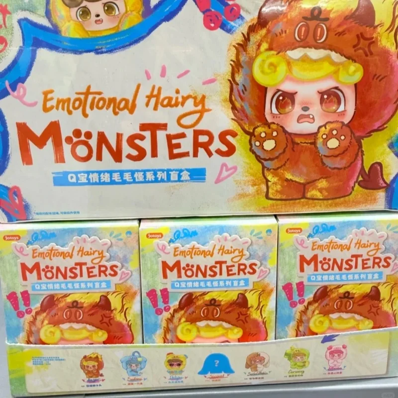 Оригинальная серия Q Kid Qbao Emotional Hairy Monsters, плюшевая глухая коробка, милая виниловая кукла, загадочная коробка, пушистая подвеска, модный рождественский подарок