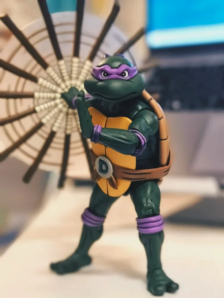 NECA Turtles Figures Pizza Club Leonardo Leads Tmnt Turtles SHF Ninja Anime Action Figure Model  Doll Statue Gifts Toys