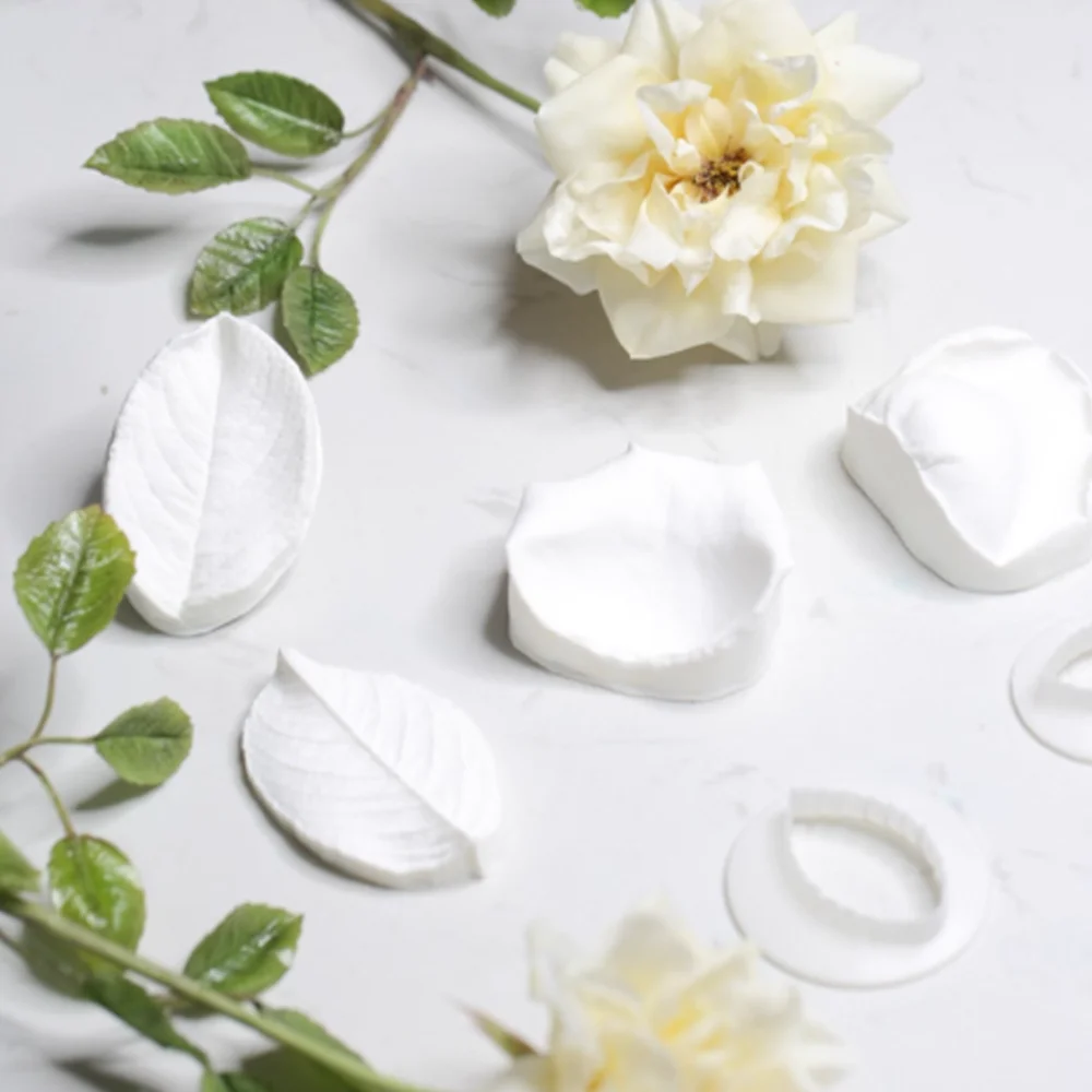 9 Pattern Leaf Shape Veining Silicone Mold DIY Fondant,Clay Craft Mold Multi Pattern Leaf Veining Cake Flower Decor