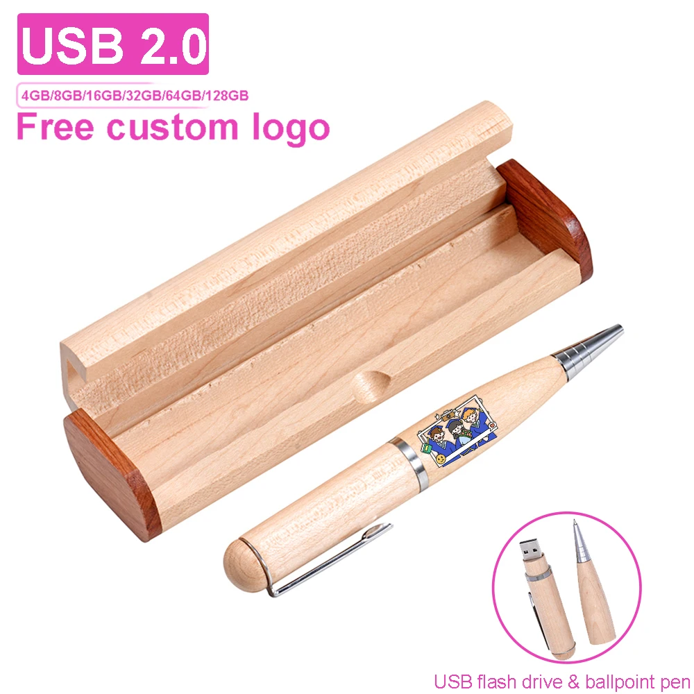 

Необычная деревянная ручка и флэш-накопитель USB 2 в 1, 64 ГБ, бесплатный индивидуальный логотип, память, 32 ГБ, ручка реальной емкости, 16 ГБ, подарки на выпускной