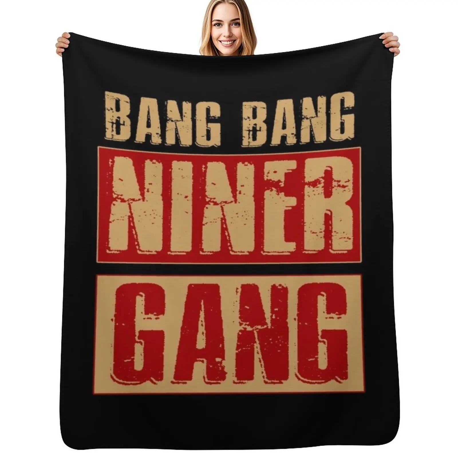 

Bang Bang Niner Gang Football Cool Throw Blanket Elegant Warm Throw Blanket for Hotel Home
