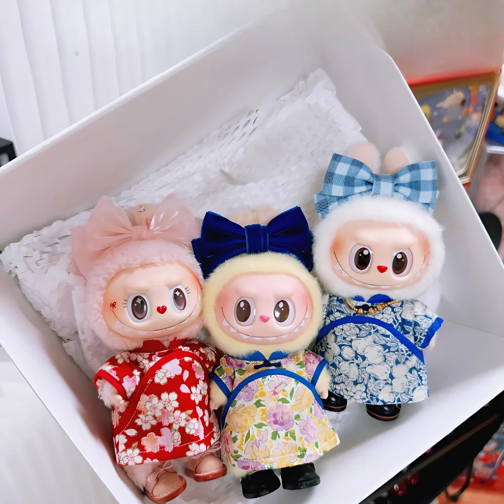 Per Labubu 3.0 Un pezzo Cheongsam Set di Moda Per Ropa Labubu Mini Vestiti per Bambole Accessori Alla Moda Classico Cheongsam Cinese