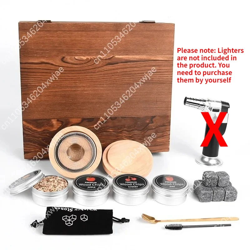 

Luxury Cocktail Smoker Kit – Complete Wooden Gift Box with Butane Burner for Molecular Mixology & Home Bar
