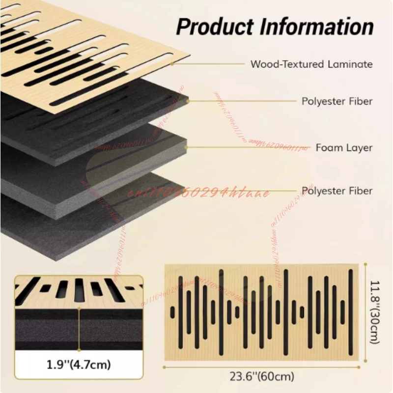 1PCS Wooden Absorbent Panel Diffusion Panel HIFI Listening Recording Music Studio, Reducing Echo Reverb Acoustics