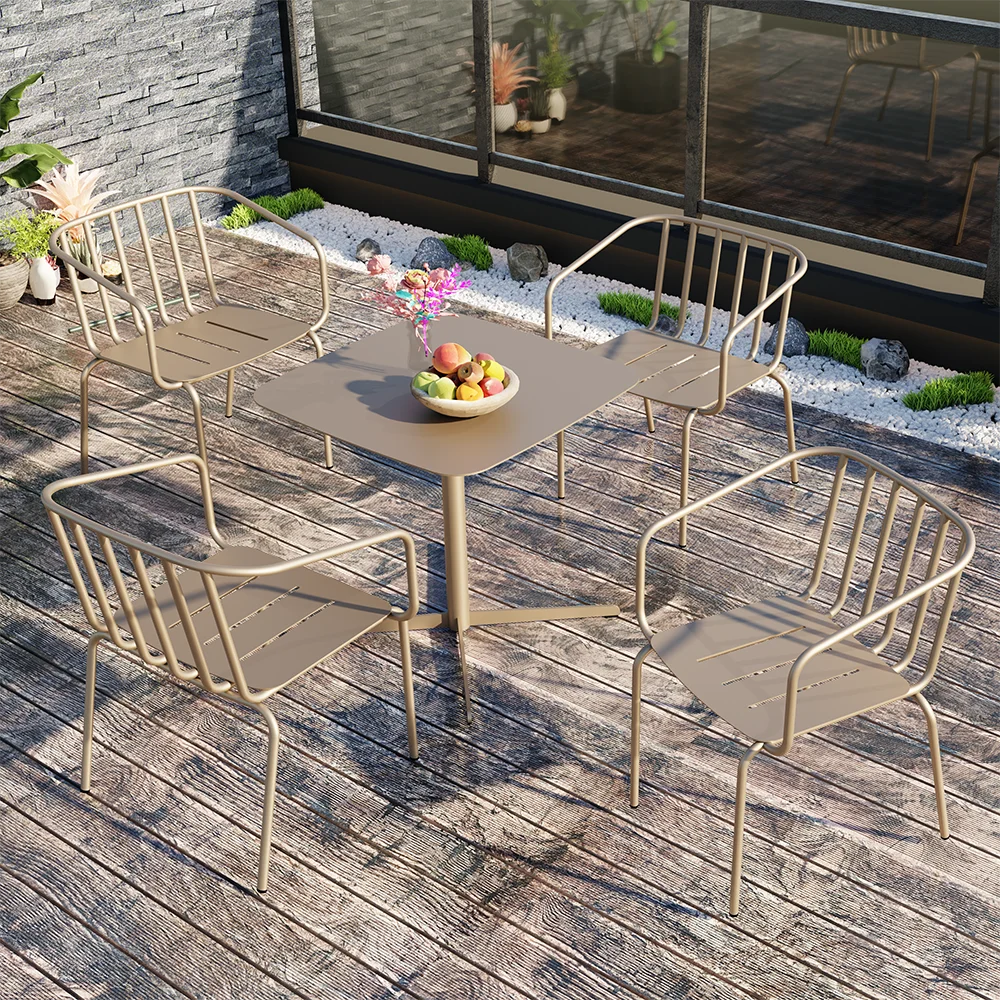 cd-Nordic Popular Modern Commercial Bar Aluminum Balcony Coffee Table Chair Outdoor Dinning Table#