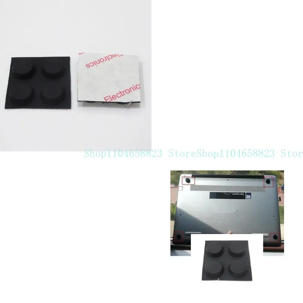 

652F 4 Pieces Universal Tablet/Notebook Stands Small Round Rubber Feet Keyboard Corner Pad Anti-Slip Silicone Stand