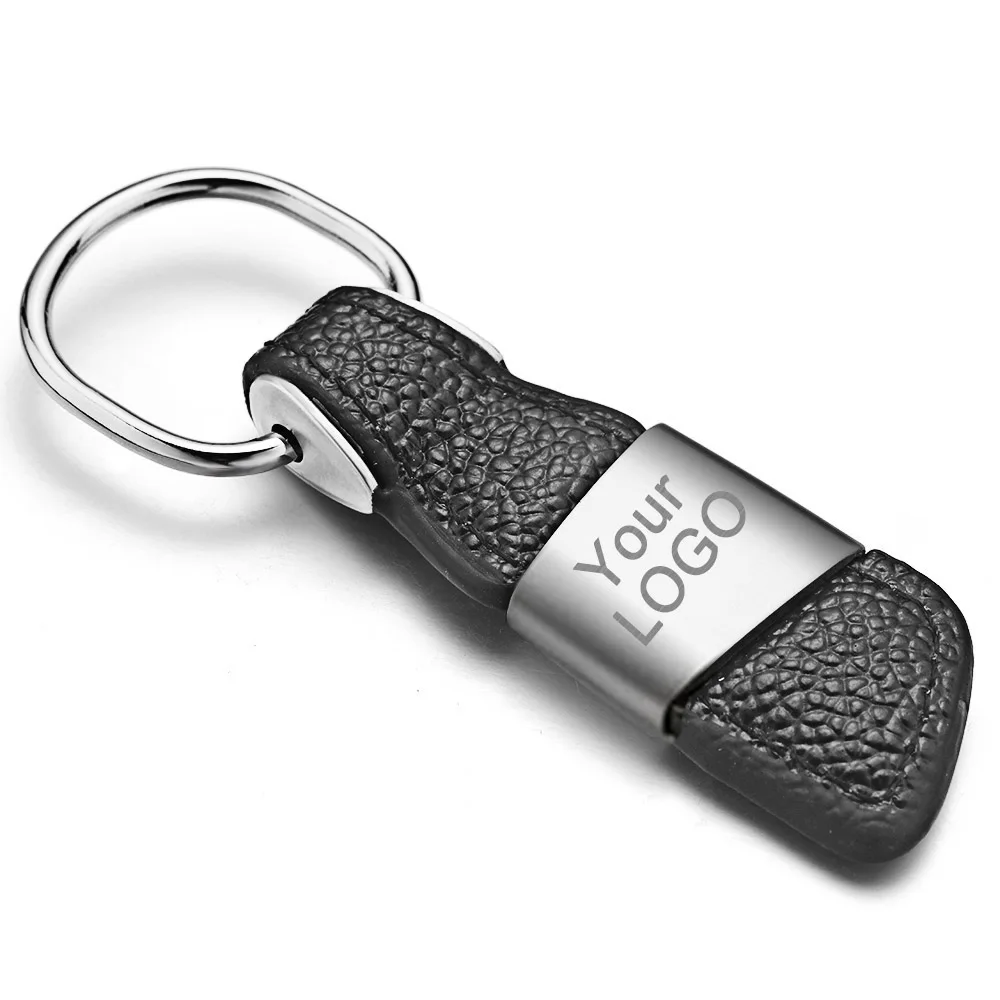 

Men Genuine Leather Keyrings Custom Lettering Keychains Metal Engrave Name Customized Logo Personalized Gift Key Chain Car K375