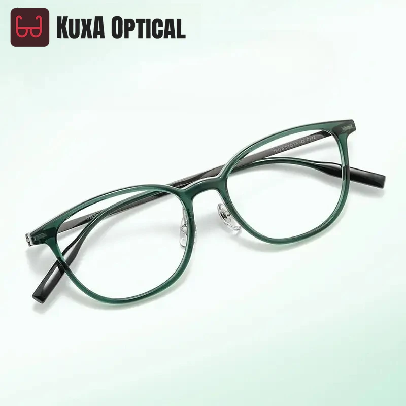 

KUXA женские очки «кошачий глаз», зеленые модные высококачественные очки TR90 для женщин, очки для чтения для мультифокальных линз для девочек