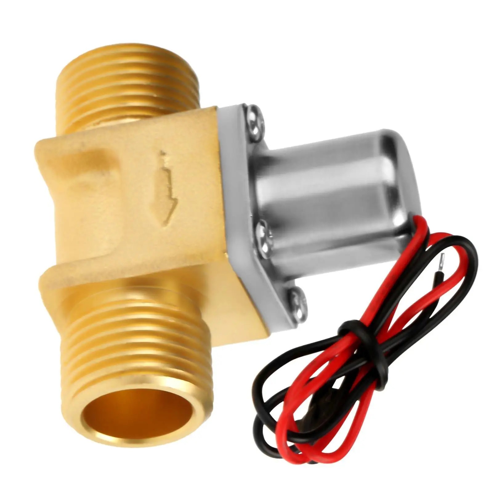 4.5V Electromagnetic Toilet Flush Valve 1/2 Brass Solenoid Water Control Valve for Bathroom