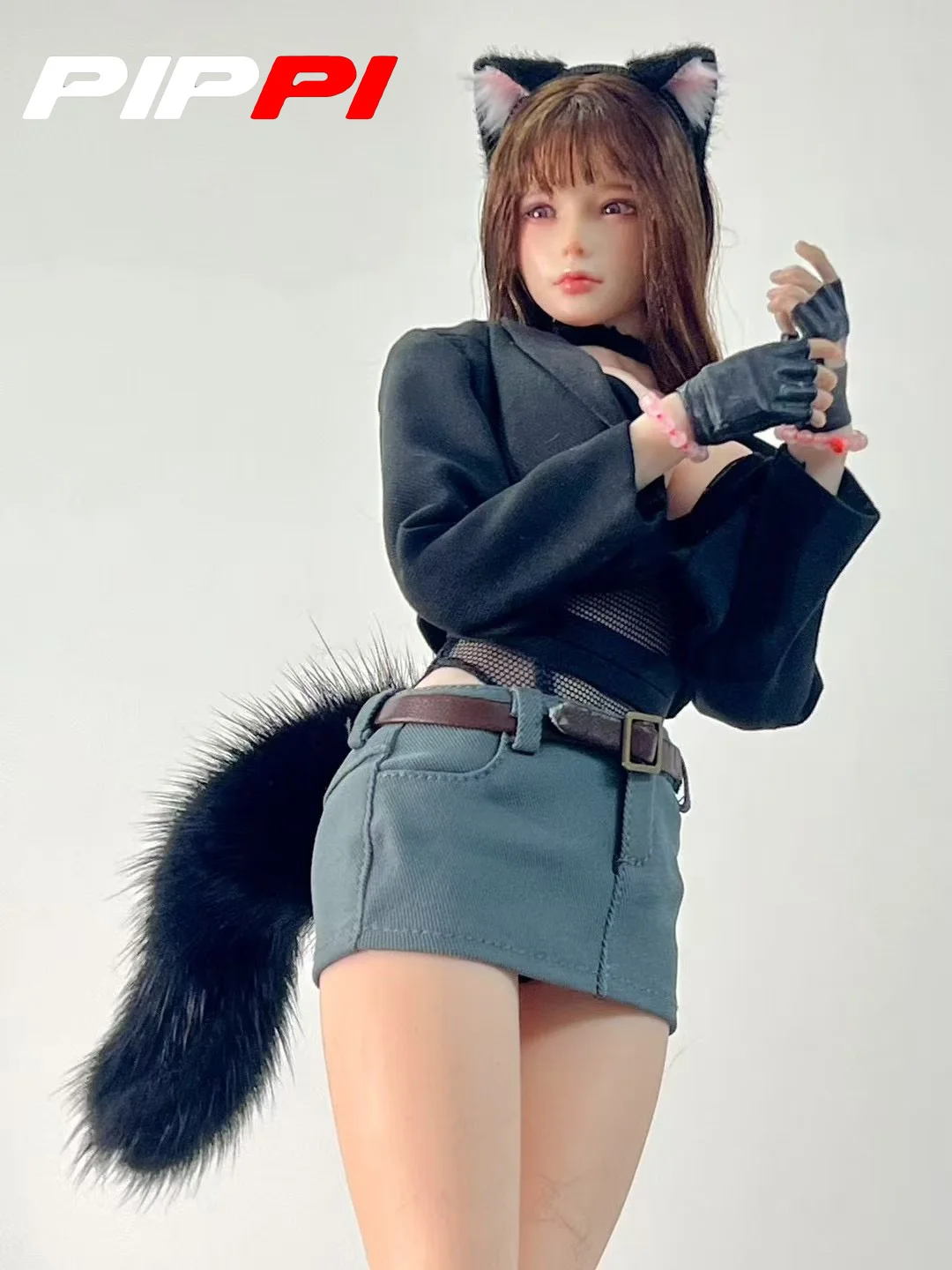 1/6 skala Sexy Nette Katze Ohr Hoop Katze Runde Milch Kopf Carving Zubehör Kopfbedeckung Modell Fit 12''Weibliche Soldat Action figur Körper