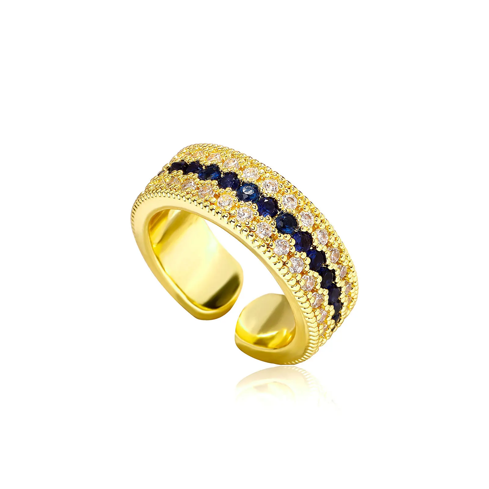 

Ladies' Ring Gold Plated Zircon Round Color blocked European and American Fashion Jewelry Party Accessories