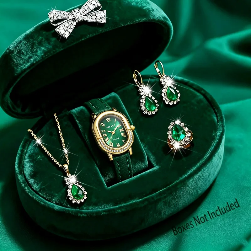 5Pcs Women's Elegant Retro Watch Set, Perfect Gift for Daily Wear, Mother's Day, Valentine's Day, Ramadan, Birthday.