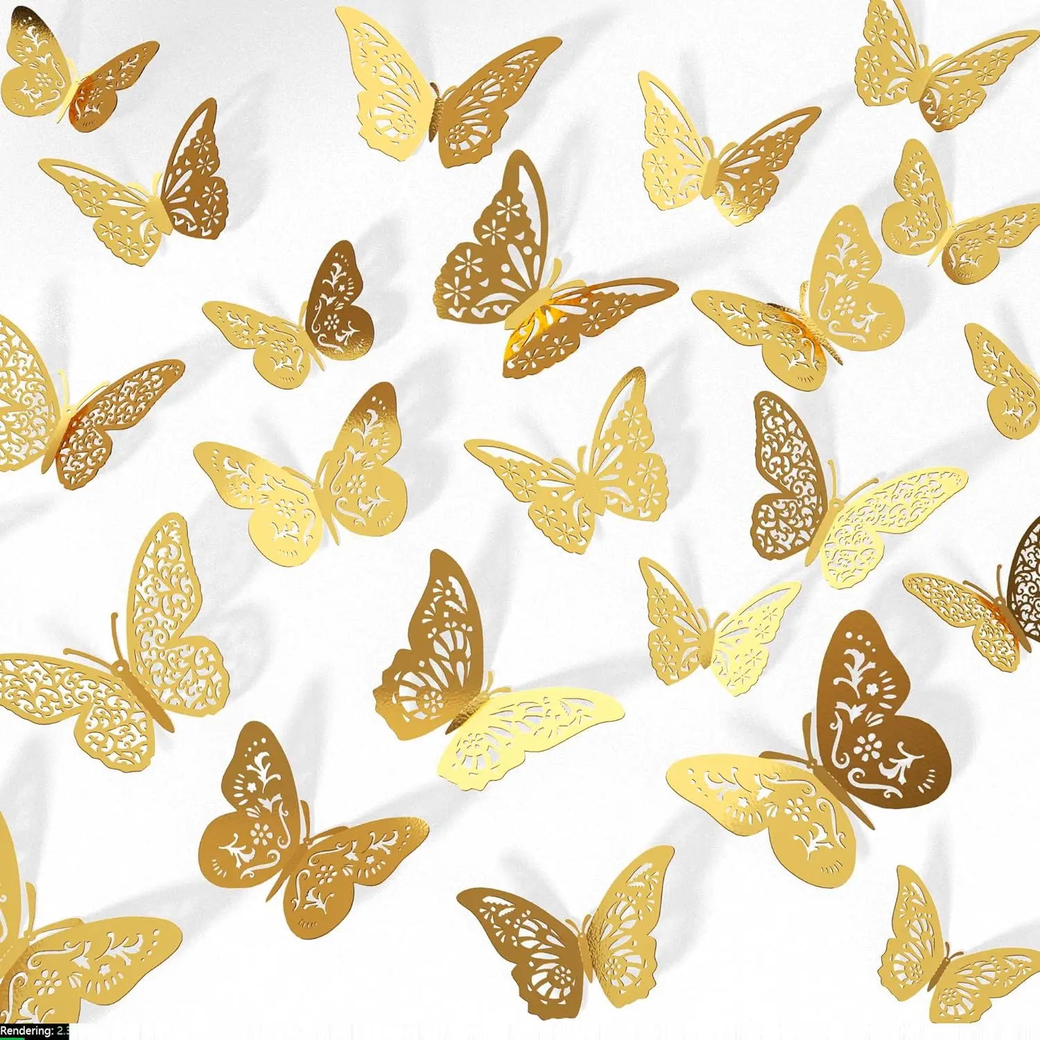 48pcsButterfly Wall Decor, 3D Butterfly Party Decorations, Butterflies for Crafts, Bouquet, Cake Decorating, Flower Arrangements