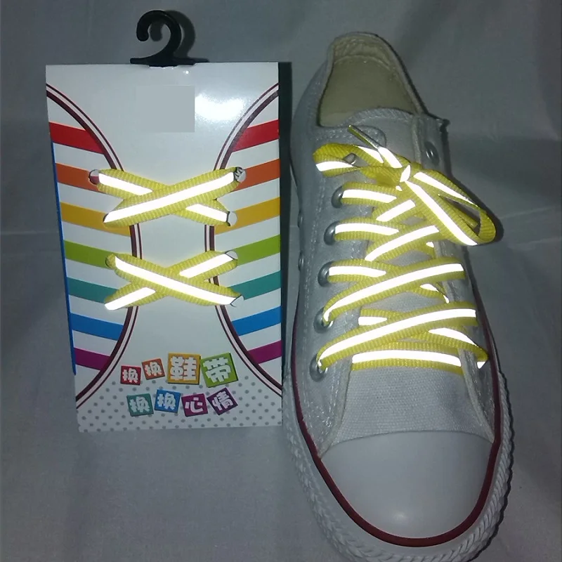 1Pair Multi-color Protective Fashionable Warning High Visibility Double Reflective Side Shoelaces
