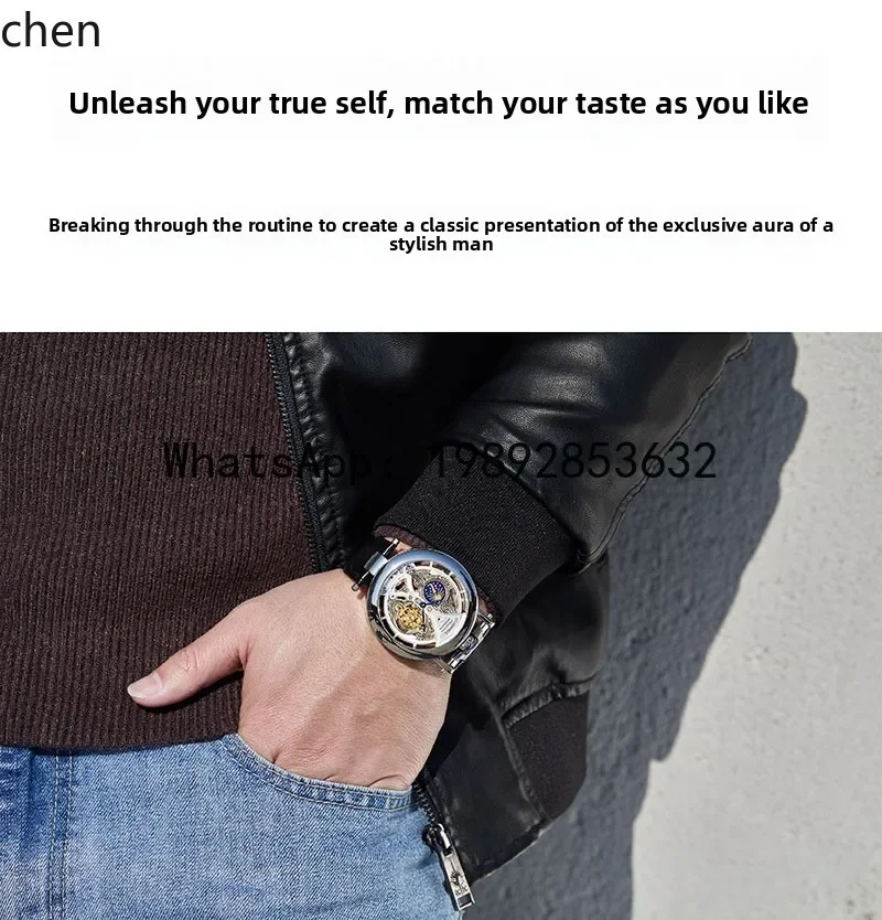 

ZZ Men's Watch Fully Automatic Mechanical Watch Fashionable High-end Waterproof Luminous Men's Watch