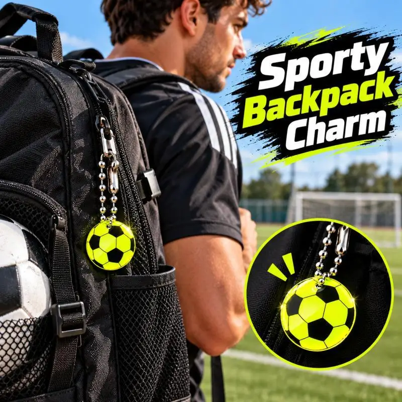 30PCS Soccer Ball Keychain Pendants, Neon Yellow Football Backpack Charms, Sports Bag Accessories, Team Gifts & Party Favors