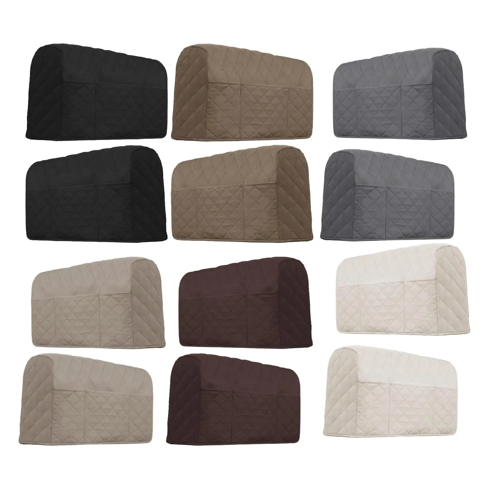 2x Sofa Armrest Covers with Pockets Organizer Waterproof Nonslip Chair Armrest Protection Armrest Slipcovers for Traveling