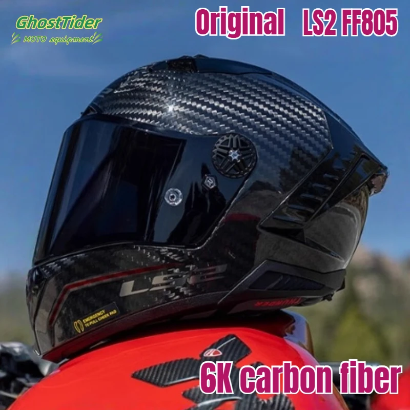 

Original LS2 THUNDER Full Face Motorcycle Helmet LS2 FF805 6K Carbon Fiber Helmet Motobike Racing Track Cascos Para Moto Helmets