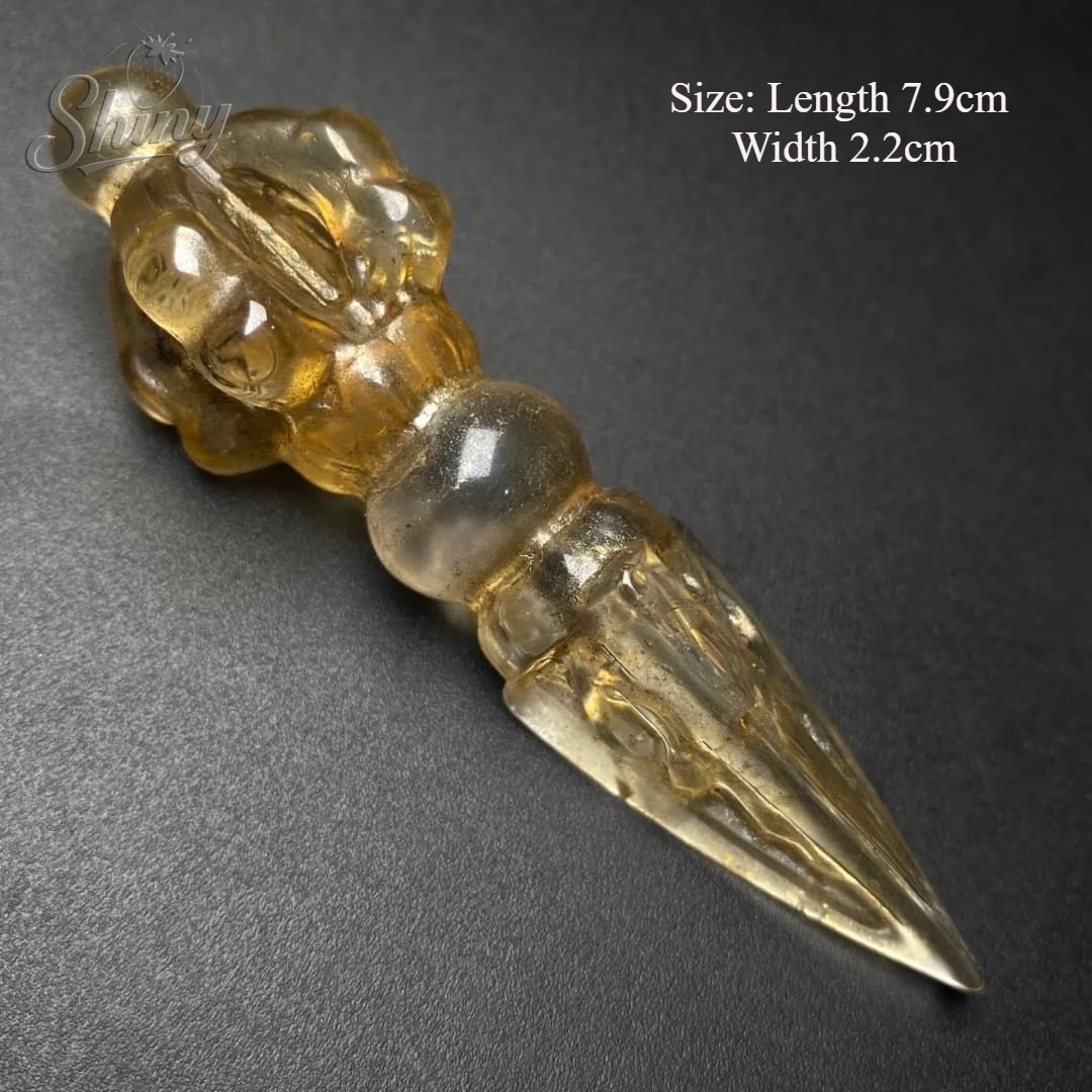 

2.9" Antique Tibetan Temple old Crystal carving Vajra FaQi Amulet Prayer Sacrifice Statue