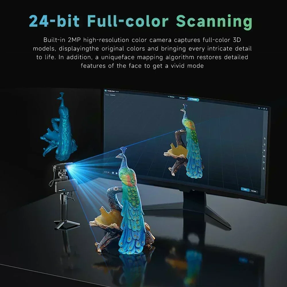 

Creality CR-Scan Ferret Pro WiFi 3D Scanner Handheld 24-bit Anti-shake tracking 0.1mmAccuracy Wireless Scanning for iOS Android