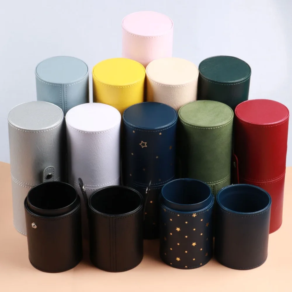 Portapennelli per Trucco in Pelle PU, Impermeabile e Antipolvere, Organizzatore Portatile per Pennelli Cosmetici