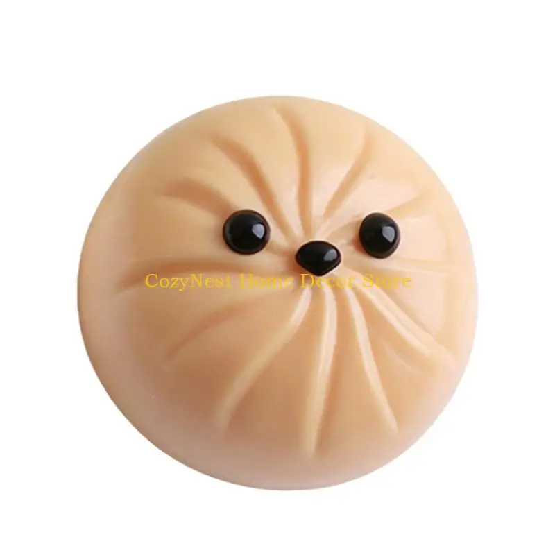 92MF Soft Stretchable Stress Reliever Ball Dumpling Buns Squeeze Toy With Big Eyed Perfect For Home Office Desk