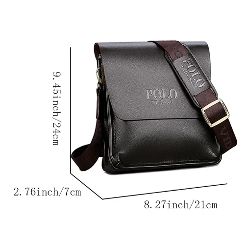 Imagen 2 del producto Bolso de hombro tipo Polo de negocios informal, bolso de cuero Vertical Paul, bolso cruzado para documentos oficial para hombre, tendencia