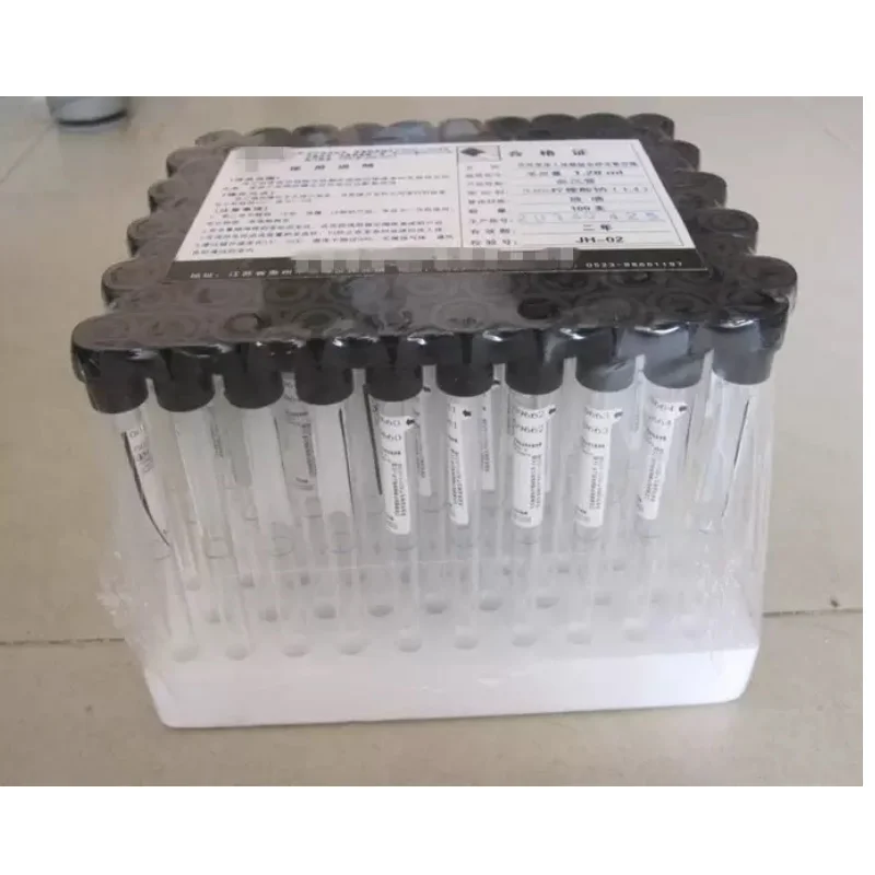 1.6/2ml Disposable Sodium Citrate Vacuum Blood Tube 1:4 Black Cap Lab Use