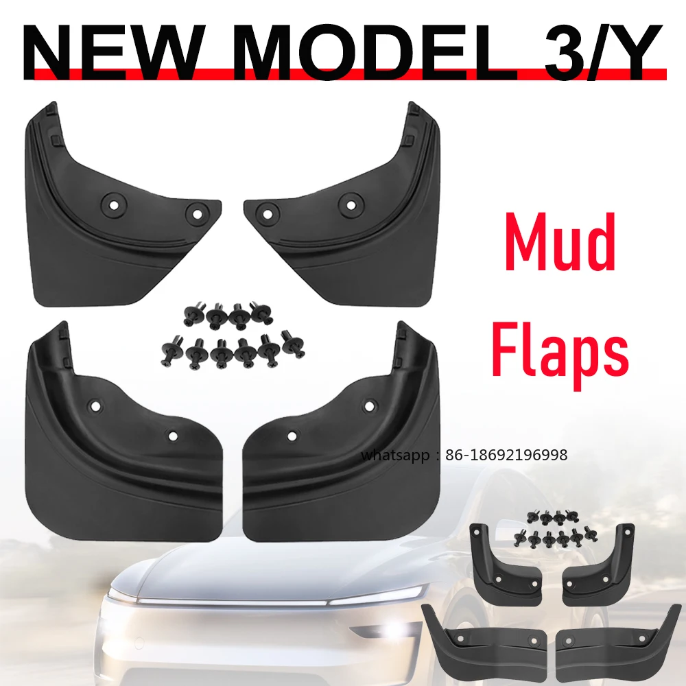 

Брызговики для Tesla Model Y Juniper Model 3 2025 2026, мягкие защитные щитки от грязи, без сверления, аксессуары для путешествий