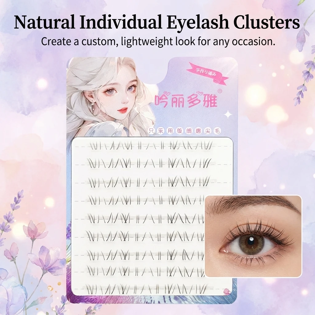 Natural Long Lower Eyelashes Segmented Mixed Length Lashes Handmade Fluffy False Eyelashes For Daily Makeup And Photography