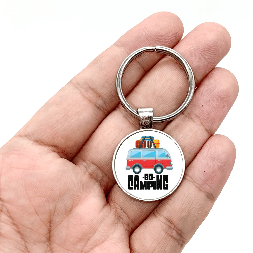 1Pc Stylish Camper Go Camping Keychain Jewelry Gifts