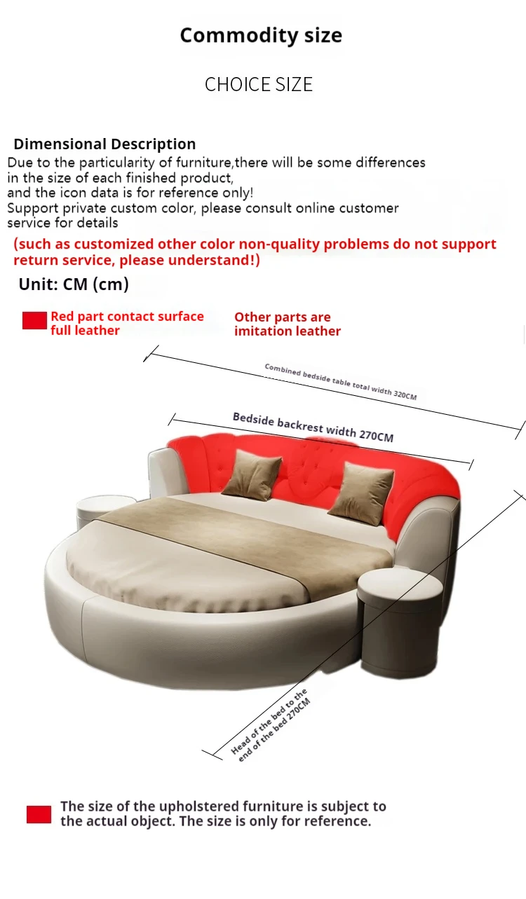 European Style Large Double Bed Round Modern Minimalist Princess Double Bed Luxury Human Camas De Dormitorio Bedroom Furniture