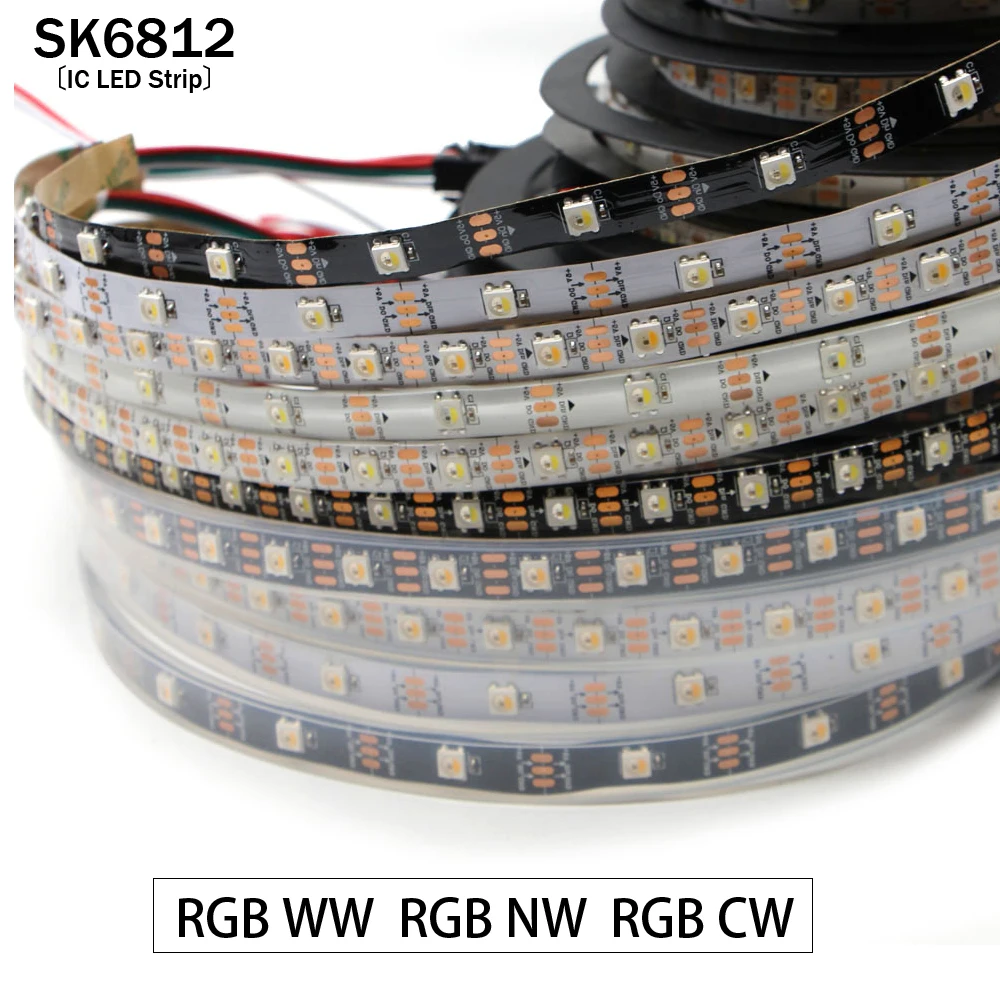 Tira de luces LED RGBIC DC 5V WS2812b, lámpara flexible personalizable DIY programable para renovación de iluminación de sala de juegos