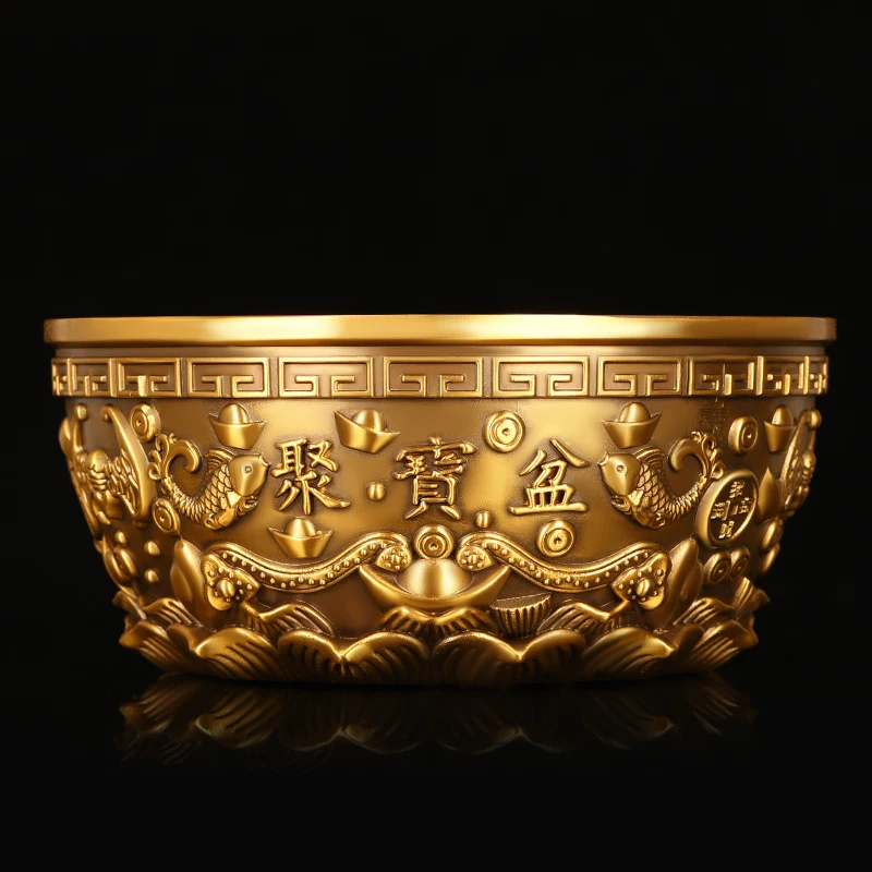 Brass Treasure Basin Decorative Piece Five Blessings Money Saving Living Room Office Shop Decor