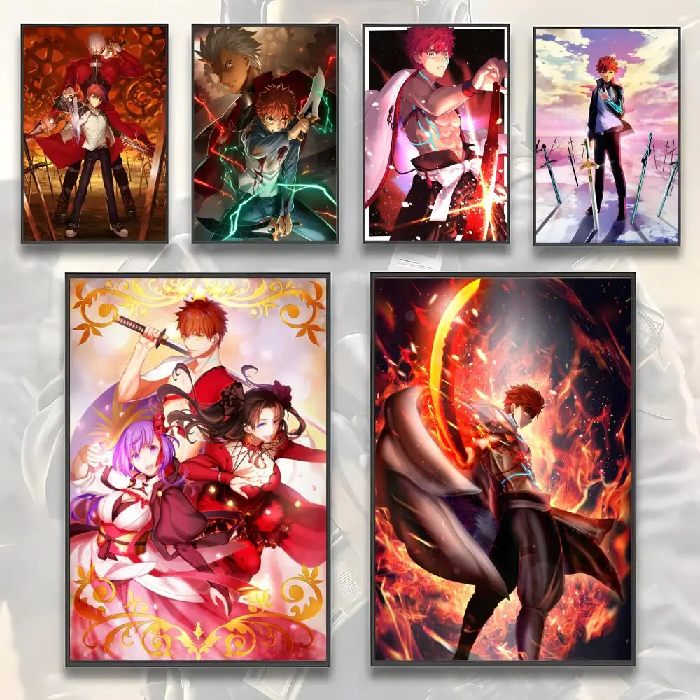 Póster de Fate Emiya Shirou, arte HD, pared adhesiva, impermeable, decoración estética para el hogar, sala de estar, dormitorio, bar