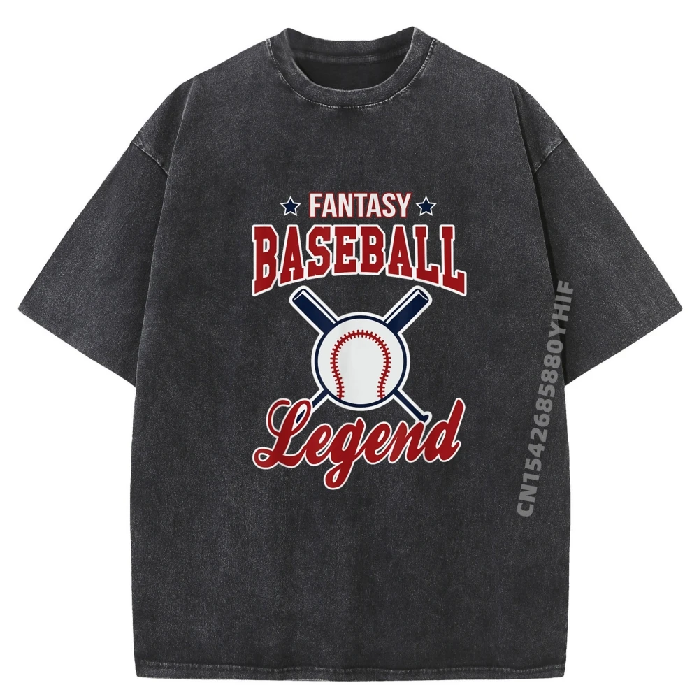 

Fantasy Baseball Legend Fantasy Baseball Designer T Shirt Men's T-Shirts Printed Tees Oversized Washed Shirt