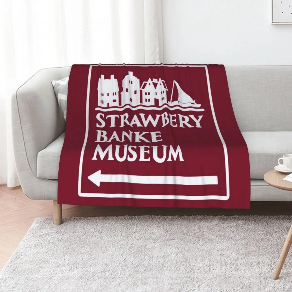 Strawbery Banke Museum Sign Throw Blanket Plaid warm winter Sofas For Decorative Sofa Single Hairy Blankets