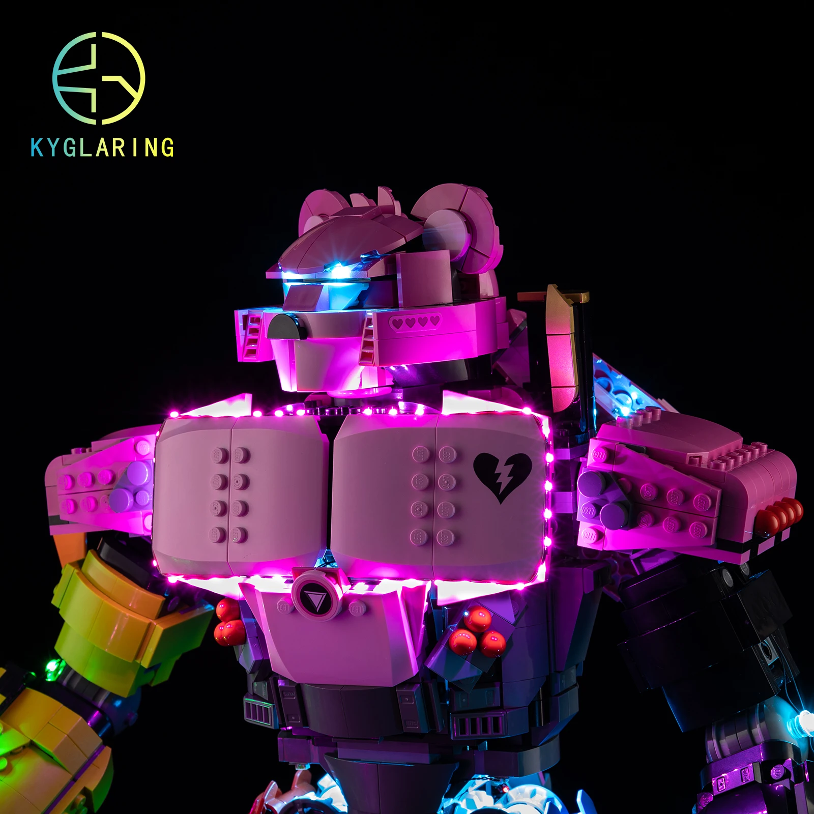 مجموعة إضاءة LED Kyglaring ألعاب يمكنك صنعها بنفسك لزعيم فريق Lego Fortnite Mecha 77078 لبنات البناء (بدون نموذج)