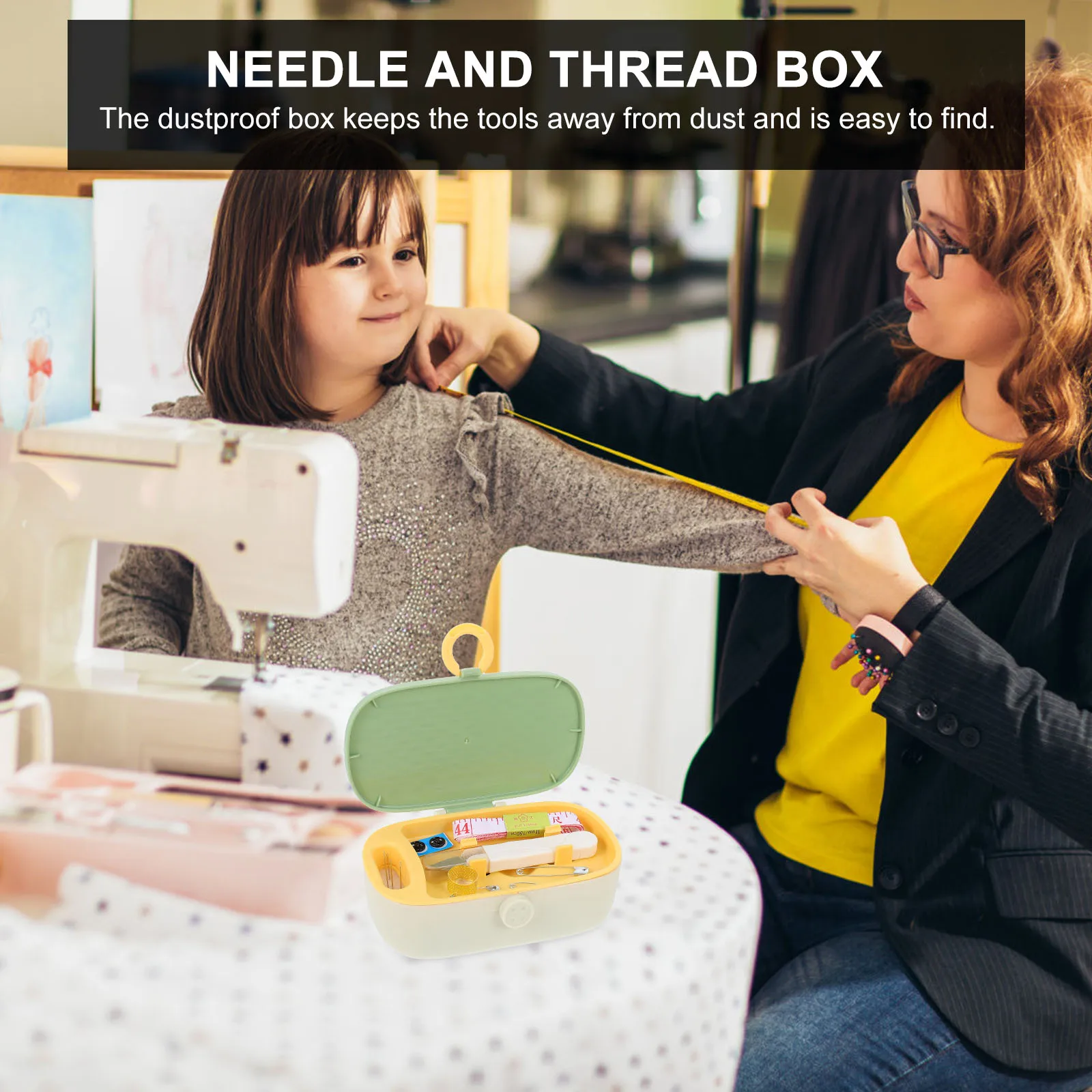 

Portable Sewing Box Polyester Thread Storage Dustproof Case Needlework Tool ganizer Kit Household Home Craft Supplies