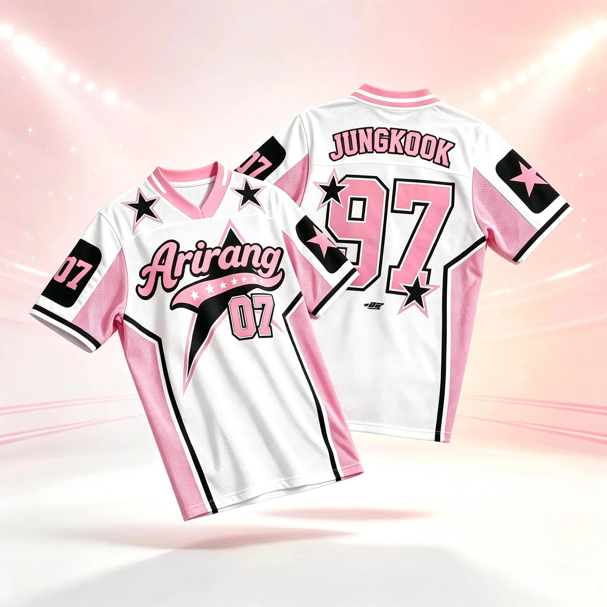 26/27 Fans support jersey star print quick drying breathable fashion short sleeved unisex fashion concert street top shirt
