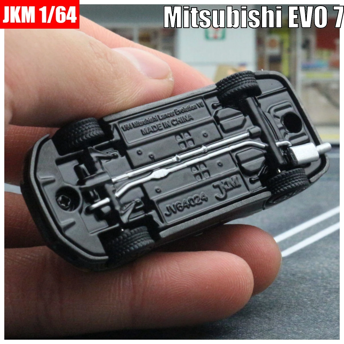 1:64 Mitsubishi Initial D EVO 7 Ⅶ Miniature Model, JKM 1/64 Premium Toy Car Vehicle Free Wheels Diecast Alloy Collection Gift