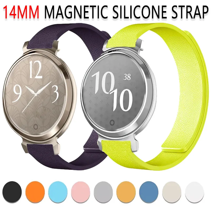 14 mm magnetisches Silikon-Schlaufenarmband für Garmin Lily 2, bequemes Armband, Garmin Lily 2 Ersatzzubehör, Correa