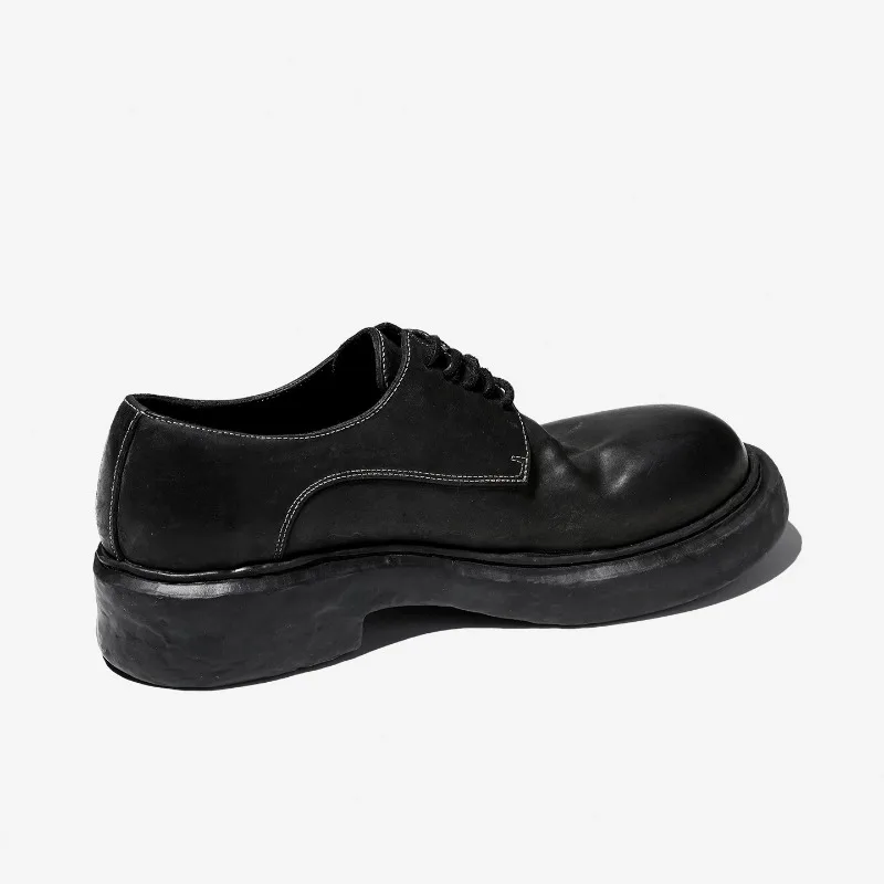 High End Fashion Genuine Leather Thick Sole Derby Shoes Men's Platform Cowhide Casual Handmade Design Work Leather Shoes Male