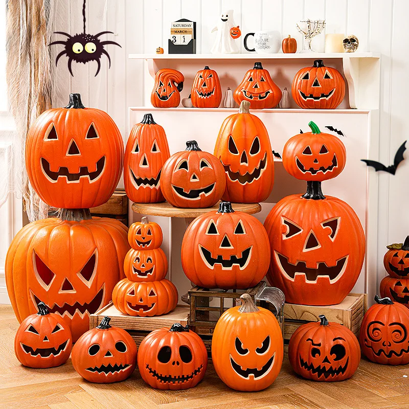 Lámpara de calabazas, decoración de Halloween para el hogar, patio, jardín, decoración al aire libre, casa de terror de Halloween, accesorios de fiesta de calavera que brillan en la oscuridad