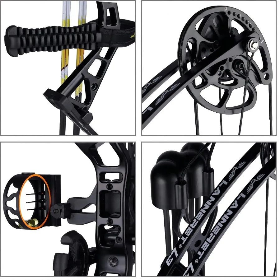 مجموعة القوس المركب 1040lbs لسحب الطفل اليد اليمنى تصميم خفيف الوزن القوس قابل للتعديل 1628 رسم طول IBO 290fps جديد 2024 Profe