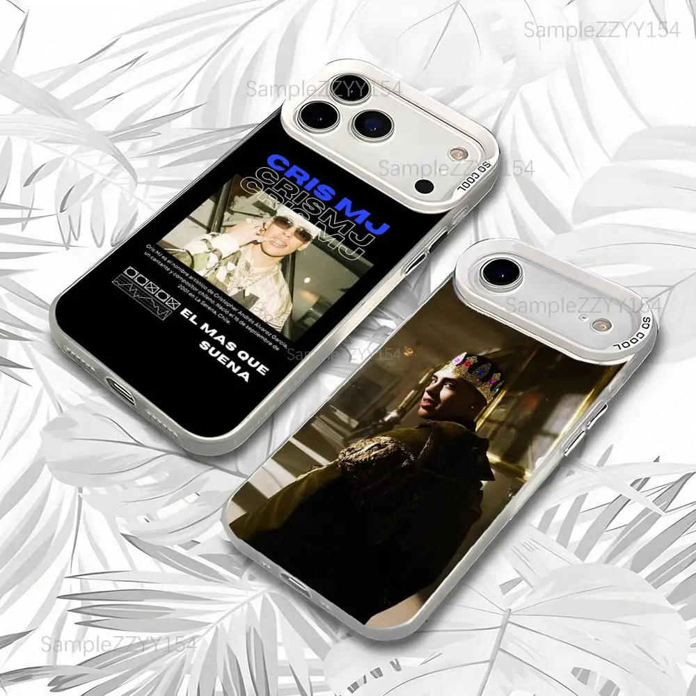 

Cris MJ Singer Phone Case For iPhone 17,16,15,14,13,12,X,8,Pro,Max,Plus,E,SE4,Air,Mini White IMD Matte